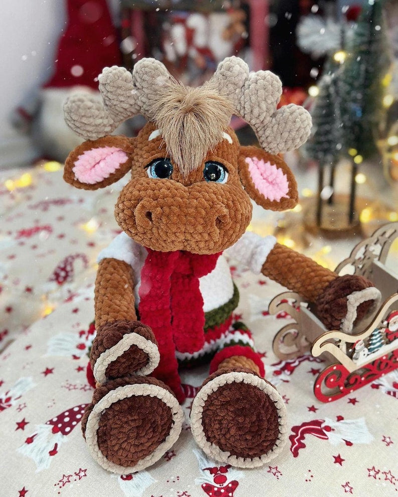Weihnachtsrentier Nino – Häkelanleitung
