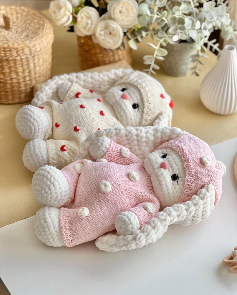 Strickset „Romance" – Outfit für Hase Lala und Bär Topa