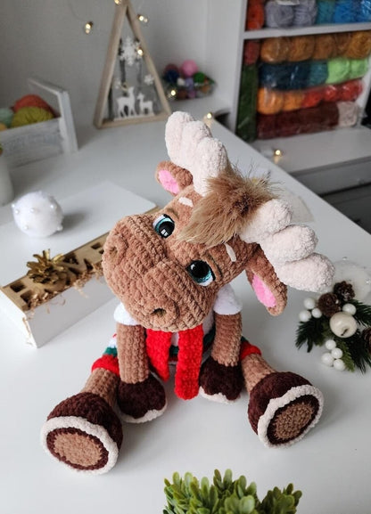 Weihnachtsrentier Nino – Häkelanleitung