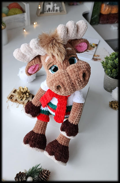 Weihnachtsrentier Nino – Häkelanleitung