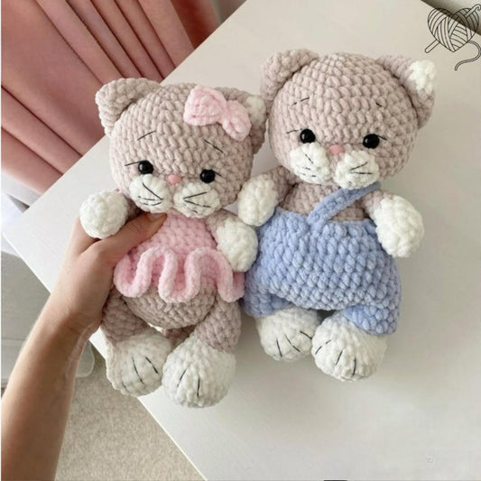 Fluwelen Pootjes – Haakpatroon voor twee katten 🐾