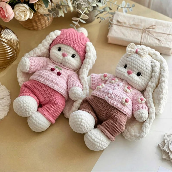 Häschen Lala – 2-in-1 Häkel-Bundle mit Outfit