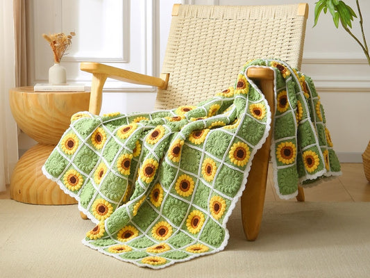🌻 Sunflower Blanket – Häkelanleitung für Granny-Square-Decke