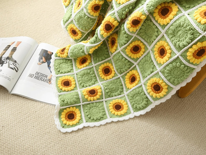 🌻 Sunflower Blanket – Häkelanleitung für Granny-Square-Decke