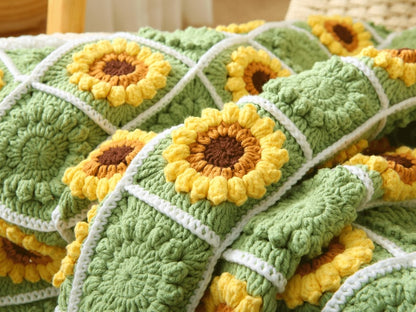 🌻 Sunflower Blanket – Häkelanleitung für Granny-Square-Decke