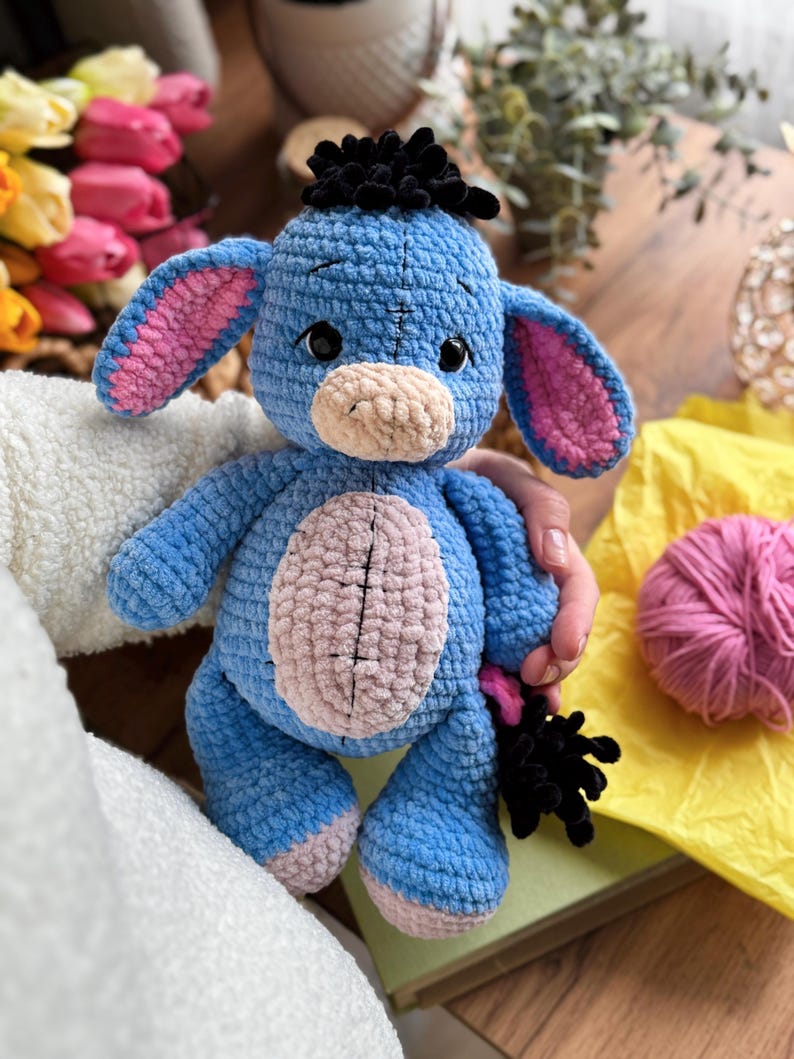 Ella – Petit Âne en Peluche au Charme Patchwork
