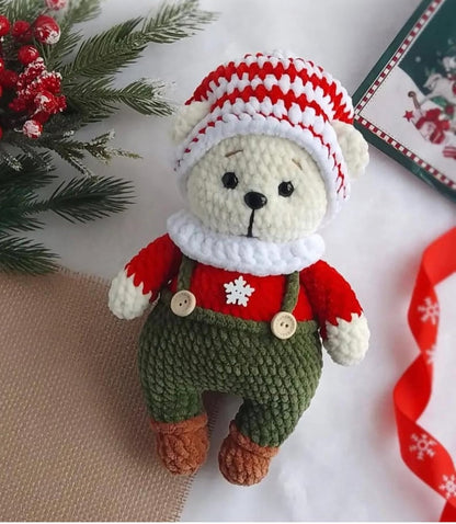 Weihnachtsbär Bruno - Häkelanleitung
