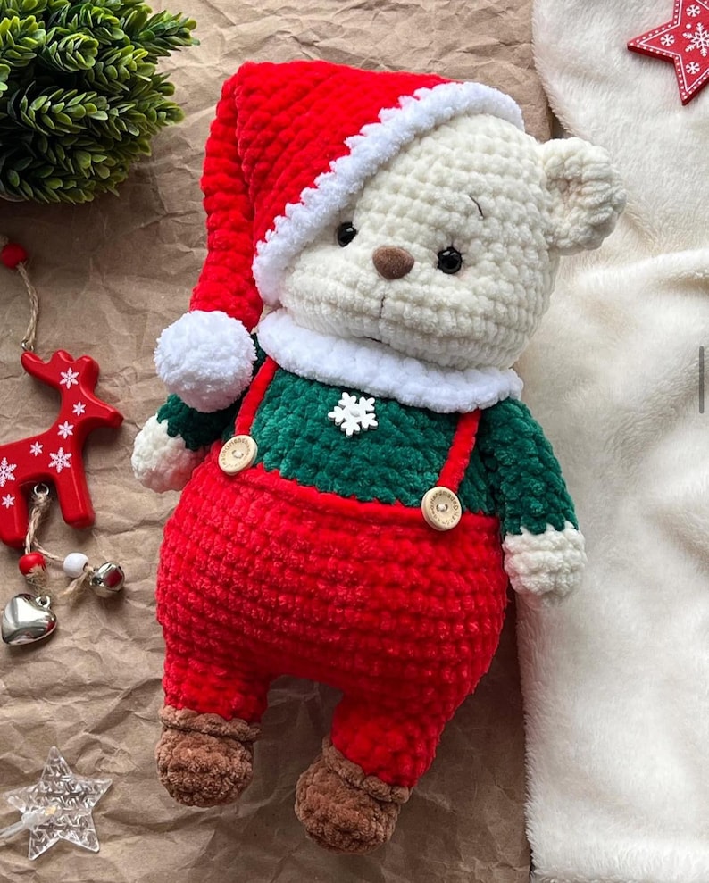 Weihnachtsbär Bruno - Häkelanleitung